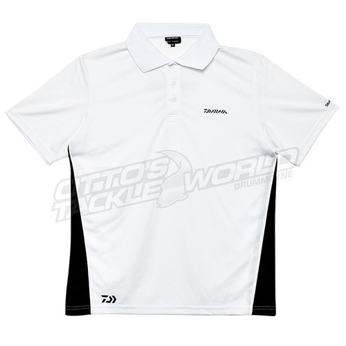 Daiwa Short Sleeve White and Black Polo Shirt